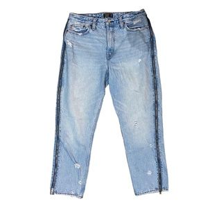 ABERCROMBIE & FITCH “Annie” High Rise Girlfriend Jean w/ Zipper Accent 30/10 R